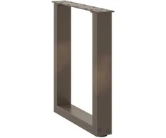 Kavos staliuko kojelės, U formos, 2 vnt., natūralus plienas, 38x(42-43) cm, plienas
