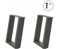 Kavos staliuko kojelės, 2 vnt., antracito spalvos, 28x(42-43) cm, plienas