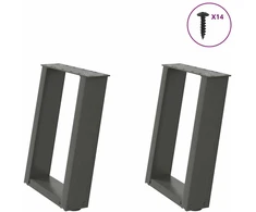 Kavos staliuko kojelės, 2 vnt., antracito spalvos, 38x(42-43) cm, plienas