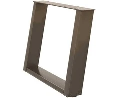 Kavos staliuko kojelės, U formos, 2 vnt., natūralus plienas, 70x(42-43) cm, plienas