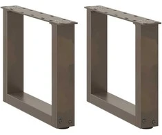 Kavos staliuko kojelės, U formos, 2 vnt., natūralus plienas, 30x(30-31) cm, plienas