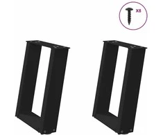 Kavos staliuko kojelės, 2 vnt., juodos, 28x(42-43) cm, plienas, U formos