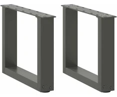 Kavos staliuko kojelės, 2 vnt., antracito spalvos, 40x(30-31) cm, plienas, U formos