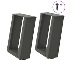 Kavos staliuko kojelės, 2 vnt., antracito spalvos, 30x(30-31) cm, plienas