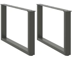 Kavos staliuko kojelės, 2 vnt., antracito spalvos, 60x(42-43) cm, plienas