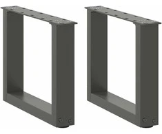 Kavos staliuko kojelės, 2 vnt., antracito spalvos, 30x(30-31) cm, plienas