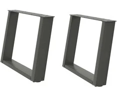 Kavos staliuko kojelės, 2 vnt., antracito spalvos, 60x(42-43) cm, plienas