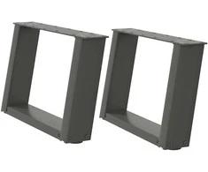 Kavos staliuko kojelės, 2 vnt., antracito spalvos, 50x(30-31) cm, plienas