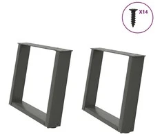Kavos staliuko kojelės, 2 vnt., antracito spalvos, 60x(42-43) cm, plienas