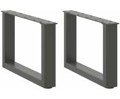 Kavos staliuko kojelės, 2 vnt., antracito spalvos, 50x(30-31) cm, plienas