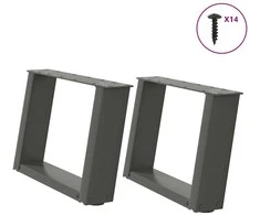 Kavos staliuko kojelės, 2 vnt., antracito spalvos, 50x(30-31) cm, plienas