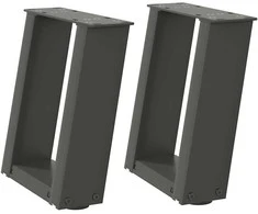 Kavos staliuko kojelės, 2 vnt., antracito spalvos, 30x(30-31) cm, plienas