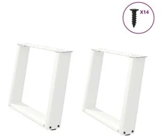 Kavos staliuko kojelės, 2 vnt., baltos, 70x(42-43) cm, plienas, U formos