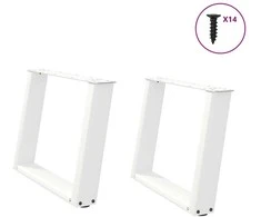 Kavos staliuko kojelės, 2 vnt., baltos, 60x(42-43) cm, plienas, U formos