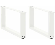Kavos staliuko kojelės, 2 vnt., baltos, 60x(30-31) cm, plienas, U formos