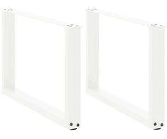 Kavos staliuko kojelės, 2 vnt., baltos, 70x(42-43) cm, plienas, U formos