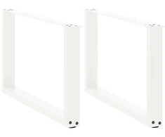 Kavos staliuko kojelės, 2 vnt., baltos, 60x(42-43) cm, plienas, U formos