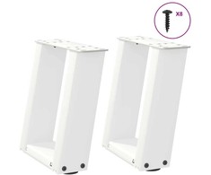 Kavos staliuko kojelės, 2 vnt., baltos, 30x(30-31) cm, plienas, U formos
