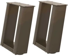 Kavos staliuko kojelės, U formos, 2 vnt., natūralus plienas, 30x(30-31) cm, plienas