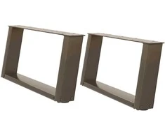 Kavos staliuko kojelės, U formos, 2 vnt., natūralus plienas, 60x(30-31) cm, plienas