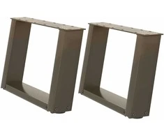 Kavos staliuko kojelės, U formos, 2 vnt., natūralus plienas, 50x(30-31) cm, plienas