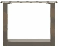Kavos staliuko kojelės, U formos, 2 vnt., natūralus plienas, 40x(30-31) cm, plienas