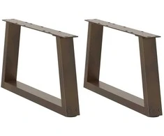 Kavos staliuko kojelės, V formos, 2 vnt., natūralus plienas, 50x(30-31,3) cm, plienas