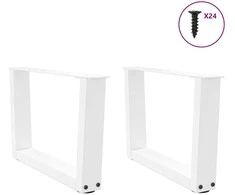 Kavos staliuko kojelės, V formos, 2 vnt., baltos, 50x(30-31,3) cm, plienas