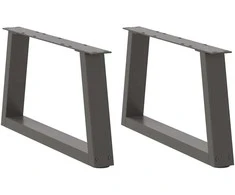 Kavos staliuko kojelės, V formos, 2 vnt., antracito spalvos, 60x(30-31,3) cm, plienas