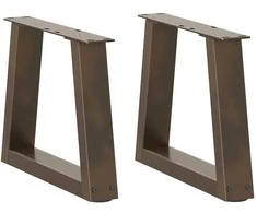 Kavos staliuko kojelės, V formos, 2 vnt., natūralus plienas, 40x(30-31,3) cm, plienas