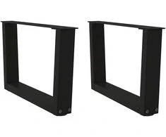 Kavos staliuko kojelės, V formos, 2 vnt., juodos, 50x(30-31,3) cm, plienas