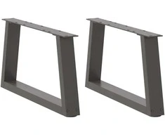 Kavos staliuko kojelės, V formos, 2 vnt., antracito spalvos, 70x(30-31,3) cm, plienas