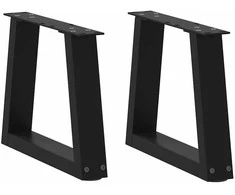 Kavos staliuko kojelės, V formos, 2 vnt., juodos, 30x(30-31,3) cm, plienas