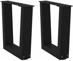 Kavos staliuko kojelės, V formos, 2 vnt., juodos, 30x(30-31,3) cm, plienas