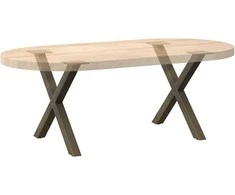 Kavos staliuko kojelės, X formos, 2 vnt., natūralus plienas, 50x(42-43) cm, plienas