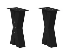 Kavos staliuko kojelės, X formos, 2 vnt., juodos, 28x(42-43) cm, plienas