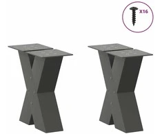 Kavos staliuko kojelės, 2 vnt., antracito spalvos, 40x(30-31) cm, plienas