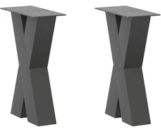 Kavos staliuko kojelės, 2 vnt., antracito spalvos, 28x(42-43) cm, plienas