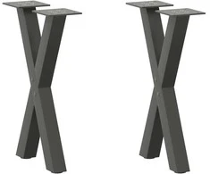 Kavos staliuko kojelės, 2 vnt., antracito spalvos, 38x(42-43) cm, plienas