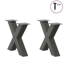 Kavos staliuko kojelės, 2 vnt., antracito spalvos, 50x(42-43) cm, plienas