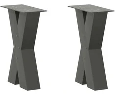 Kavos staliuko kojelės, 2 vnt., antracito spalvos, 38x(42-43) cm, plienas