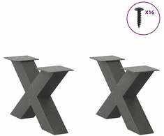 Kavos staliuko kojelės, 2 vnt., antracito spalvos, 60x(30-31) cm, plienas