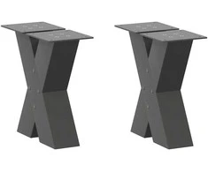 Kavos staliuko kojelės, 2 vnt., antracito spalvos, 40x(30-31) cm, plienas
