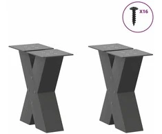 Kavos staliuko kojelės, 2 vnt., antracito spalvos, 30x(30-31) cm, plienas