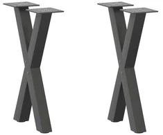 Kavos staliuko kojelės, 2 vnt., antracito spalvos, 28x(42-43) cm, plienas