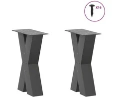 Kavos staliuko kojelės, 2 vnt., antracito spalvos, 28x(42-43) cm, plienas