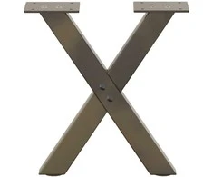 Kavos staliuko kojelės, X formos, 2 vnt., natūralus plienas, 30x(30-31) cm, plienas