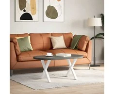 Kavos staliuko kojelės, 2 vnt., baltos, 60x(42-43) cm, plienas, X formos