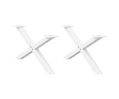 Kavos staliuko kojelės, 2 vnt., baltos, 70x(30-31) cm, plienas, X formos