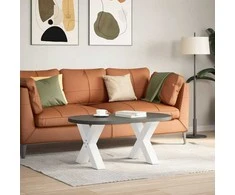 Kavos staliuko kojelės, 2 vnt., baltos, 60x(42-43) cm, plienas, X formos